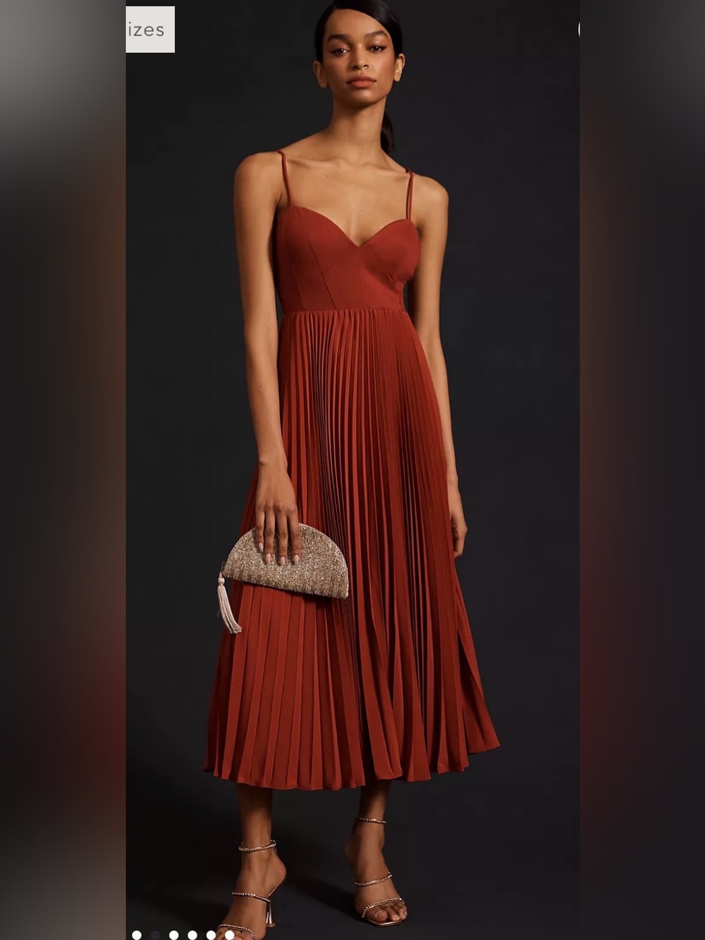 By Anthropologie Sweetheart Bodice Midi Dress  SOLD OUT Size M